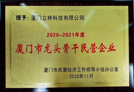 立林喜獲2020-2021年度“廈門市龍頭骨干民營(yíng)企業(yè)”