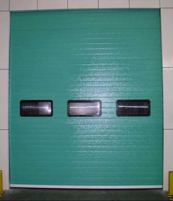 綠色條形工業(yè)滑升門(mén)